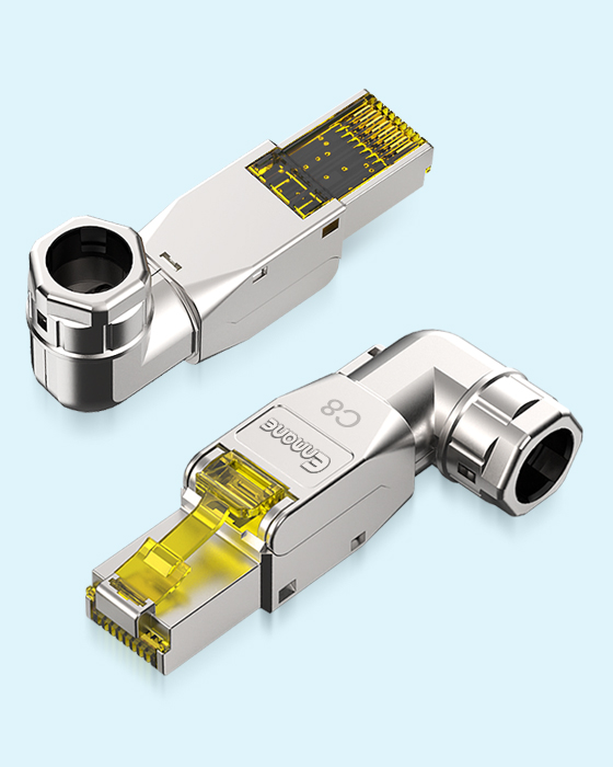 90°鋅合金免打水晶頭