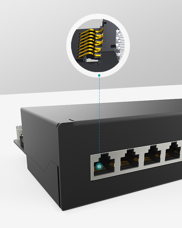 1U8口-防塵網絡配線架