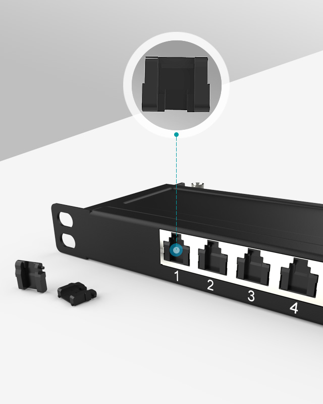 0.5U8口-防塵網絡配線架