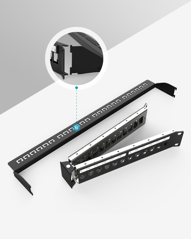 1U24口-屏蔽折彎空配架