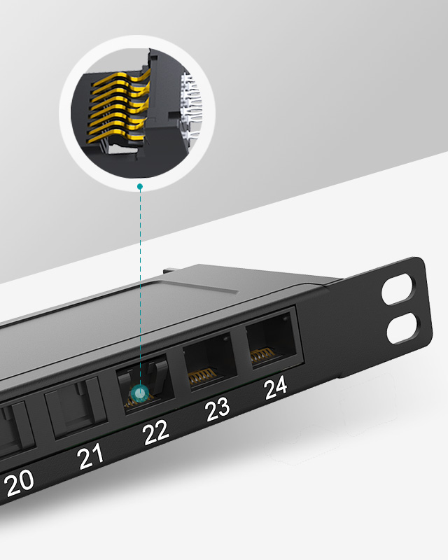 0.5U24口-防塵網絡配線架
