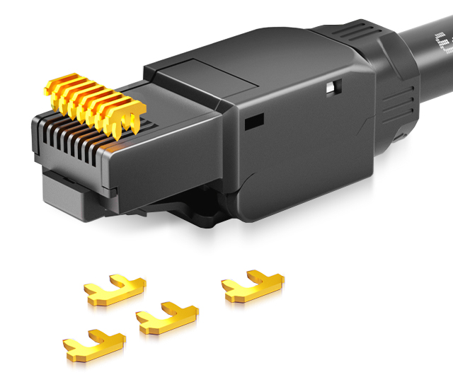 超短免打水晶頭